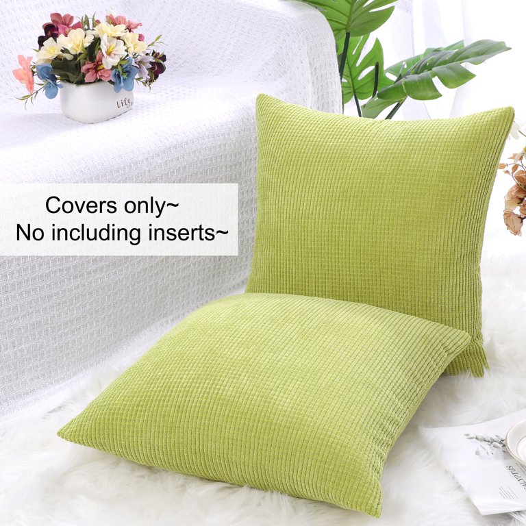 2PCS Decorative Pillows Quilted Square Throw Pillows Insert Couch