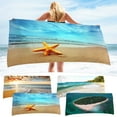 thumbnail image 5 of Guanhe XL Beach Towel for Travel, Extra Large 30x60inch Lightweight Microfiber, Compact, Soft, Quick Dry, Sand Free, for Swimming, Pool, Camping, Yoga, Blue, 5 of 5