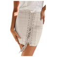 thumbnail image 1 of IROINNID Elastic Waist Short Skirts For Women Fashion High Waist Body-cons Skirts Party Wet Look Pencil Solid Color Skirt, 1 of 7