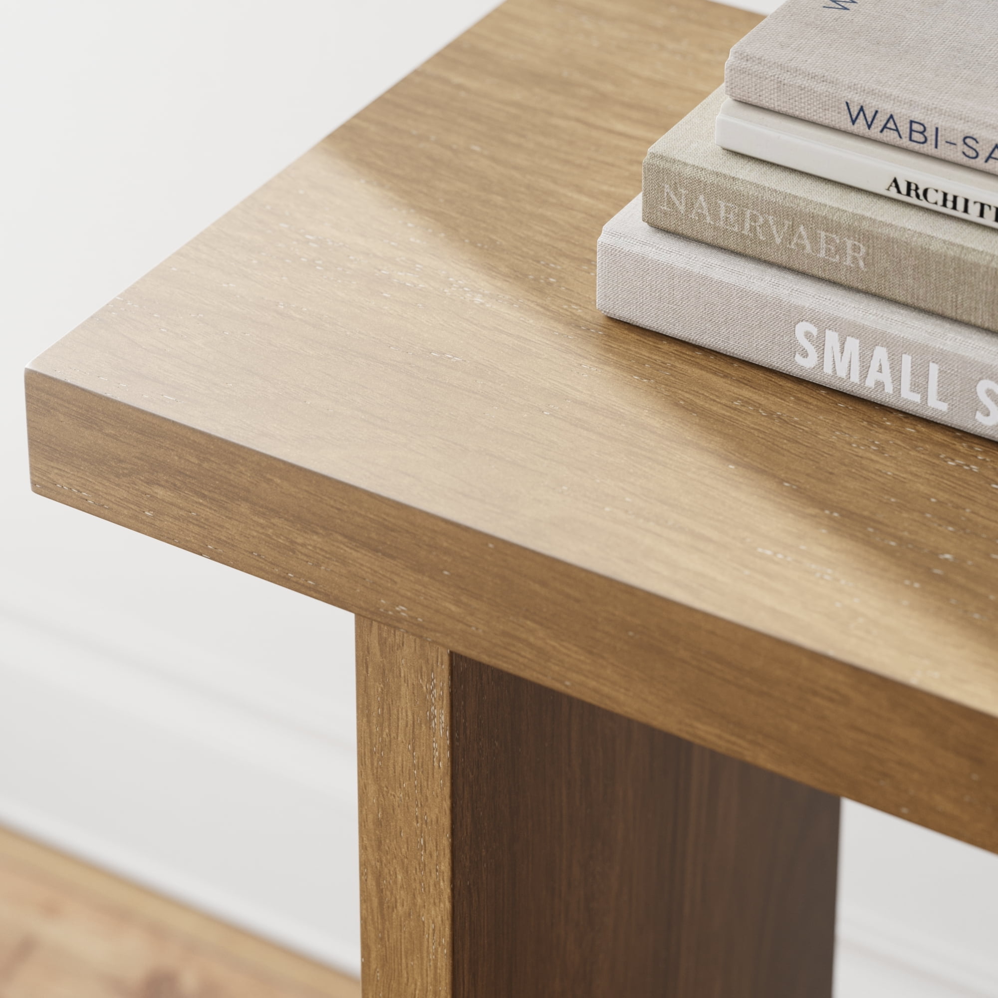 Nathan James Virgo Farmhouse Light Brown Console Accent Table for Entryway and Living Room