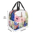 thumbnail image 3 of Fotbe Butterfly And Flowers Bolsa Térmica con Estampado y Forro de Aluminio Grueso Bolsa de Almuerzo con Bolsillo Frontal para Hombres y Mujeres, Ideal para Trabajo, Escuela, 3 of 8