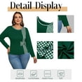 thumbnail image 5 of SIEANE Women's Plus-Size Casual Daily Crew Neck Long Sleeve Fall Slim-Fitting Workmanship Stitching Bow Top 1X-4X, 5 of 7