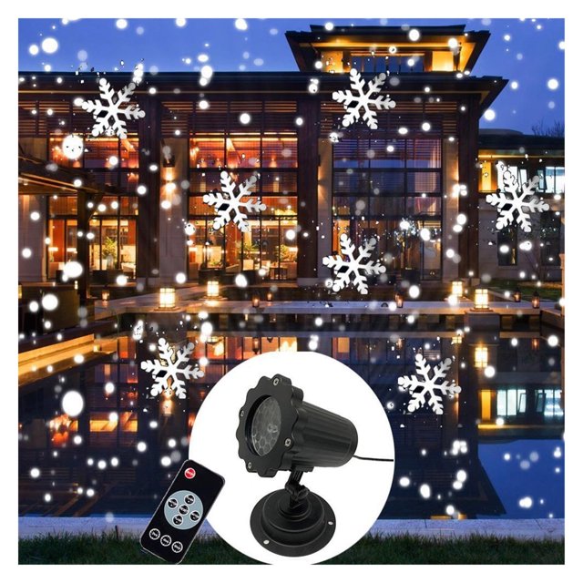 Proyector de copos de nieve navideños con luces de nieve para exteriores e interiores, ideal para fiestas de Año Nuevo y mucho más.