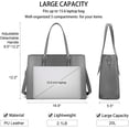 thumbnail image 4 of Laptop Bag for Women 15.6 Inch Laptop Tote Bag Leather Classy Computer Briefcase for Work Waterproof Handbag Professional Shoulder Bag Women Business Office Bag Large Capacity Black, 4 of 12