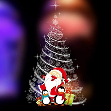 - Holiday Clearance Removable Santa Pattern Wallpaper Christmas Mural Decal Art Wall Door Window Sticker Living Room Decor