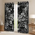 thumbnail image 2 of Homewish Teens Gothic Moth Black Out Curtains,Abstract Starry Sky Curtains Pack of 2 (42x63 Each),Chic Floral Flowers Bedroom Curtains,Lightweight Room Decor, 2 of 6