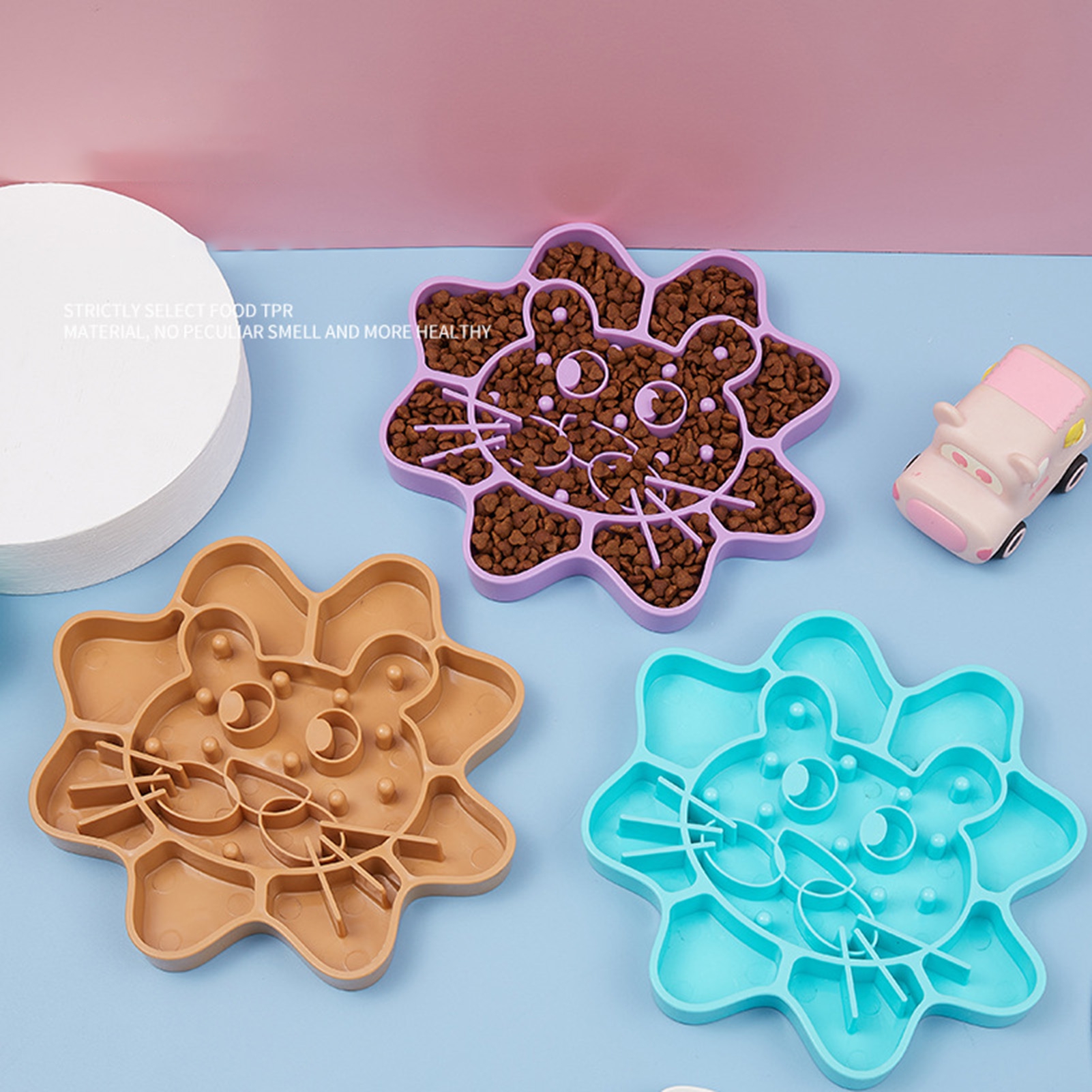 Happy Date Slow Feeder Dog Bowl, Puzzle Dog Food Bowl AntiGulping