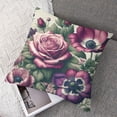 thumbnail image 2 of Floral Peony Throw Pillow Covers Blomming Elegance Rose Flower Beautiful Cushion Cover Comfortable Soft Breathable Home Decor Pillowcase 18x18 Inches, 2 of 5
