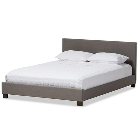 Bowery Hill Upholstered Full Platform Bed in Gray