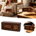 thumbnail image 1 of Tong Wooden Digital Clock Minimalist Design With Large LED Display For Home Bedroom Modern Silent Wall Clock Battery Operated Easy Read, 1 of 6