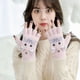 thumbnail image 2 of Jumpingount 1 par de guantes cálidos para niñas, invierno, sin dedos, tejidos, térmicos, deportes al aire libre, escalada, correr, nieve, esquí, montar, guantes y mitones Rosado Jumpingount AP013422-03, 2 of 6