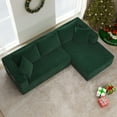 thumbnail image 3 of DEALTOPS 104'' Modular L-Shape Sectional Sofa with Chaise, Comfy Deep-Seat Cloud-Couch, Corduroy - Green, 3 of 9
