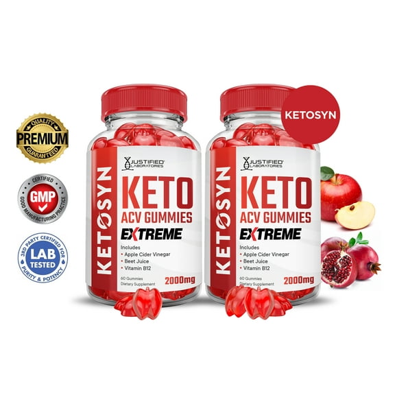 (2 Pack) Ketosyn Keto Extreme ACV Gummies 2000mg Dietary Supplement 120 Gummys