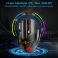 thumbnail image 3 of Wireless Gamer Mouse for Computer 2.4G RGB Rechargeable Gaming Mouse Bluetooth USB Mouse Silent Ergo, 3 of 5