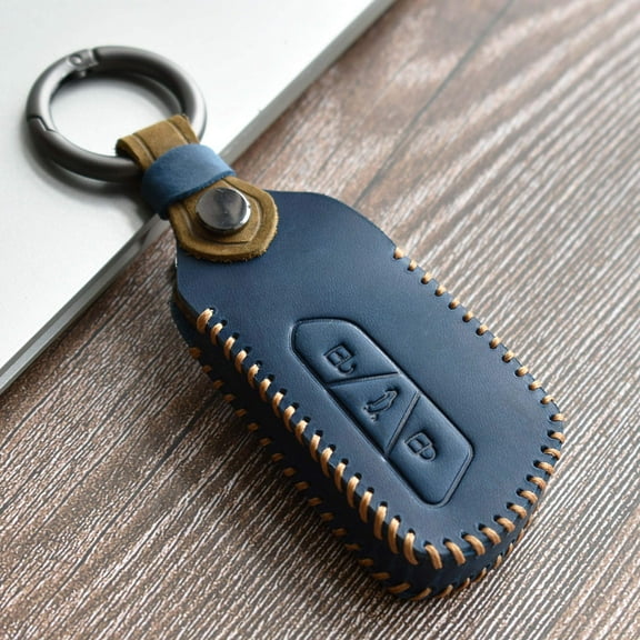 3 Button Brown Key Fob Cover Fit for Volkswagen vw golf 8 2020 Skoda Octavia Seat Leon MK 4 Full Coverage Leather Key Case with Keychains