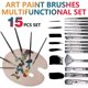 thumbnail image 5 of 15 Pieces Oil Painting Acrylic Gouache Watercolor Brush Set with Pop-up Carrying Case with Palette Knife and 2 Sponges - Black, 5 of 5