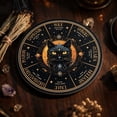 thumbnail image 4 of Wheel Of The Year Wall Hanging, Wooden Black Cat Pagan Witch Calendar, 7.5in Wicca Altar Decor for Yule, Celestial Signs, Christmas & Halloween, 4 of 5