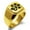 Gold, variant on Stainless Steel Letter J Initial Cat Dog Paws Monogram Engraved Engraved Square Flat Top Biker Style Polished Signet Ring