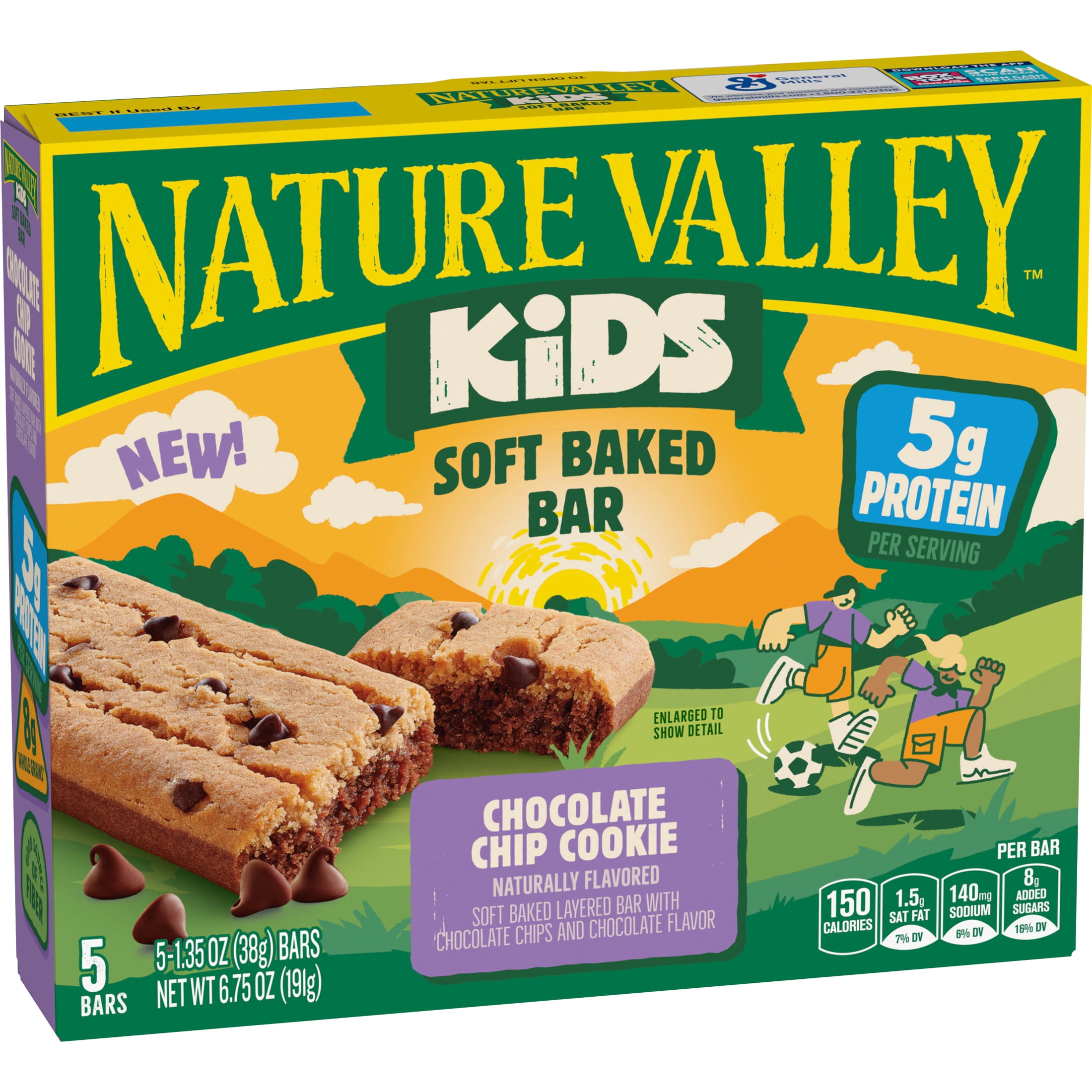 Nature Valley Kids Soft Baked Bars, Chocolate Chip Cookie, Protein