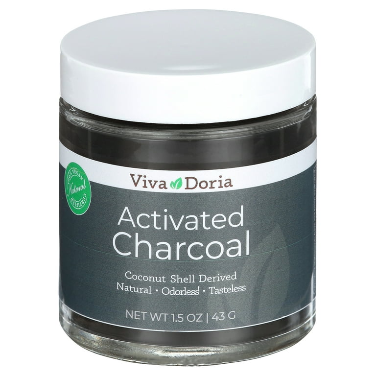 Viva Doria Virgin Activated Charcoal Powder, Coconut Shell Derived, Food  Grade, 1.5 Oz Glass Jar