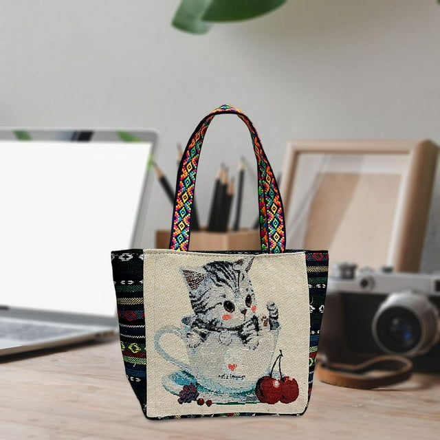 Bolso de hombro de lona bordado perfecl para mujer gran capacidad Moda femenina bolso de viaje informal