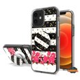 thumbnail image 4 of For Samsung Galaxy A35 5G Elegant Pattern Design Bling Glitter Hybrid with Ring Stand Pop Up Finger Holder Kickstand Phone Case Cover by Xpression - Black White, 4 of 10