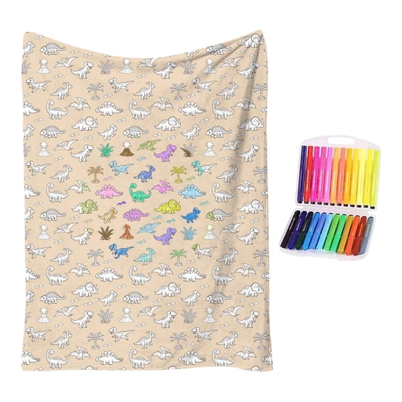 Soft Cozy DIY Coloring Throw Blanket All Ages Friendly Art Craft Blanket For Relaxation Household Home Decor