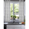 thumbnail image 2 of Grey Moroccan Sheer Curtains 54 Inch Length 2 Panels Set for Living Room/Bedroom, Vintage Ethnic Abstract Geometric Stripes Kitchen Curtains Grommet Semi-Sheer Curtains Window Treatments 42"x54"x2, 2 of 7