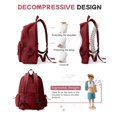 thumbnail image 5 of Backpack for College High Middle School Fashion Student Bag Cute Aesthetic Bookbag for Teens Wine One Size, 5 of 7