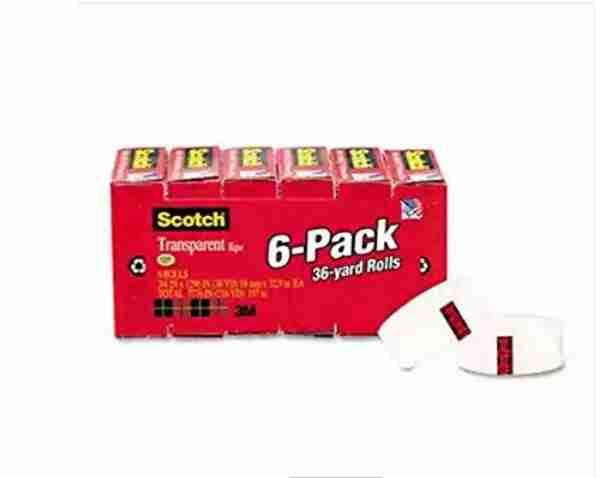 Scotch - Transparent Tape, 3/4' x 1000', 1' Core, Clear - 6