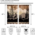 thumbnail image 2 of Rustic Cabin Forest Small Kitchen Curtains Woodland Farmhouse Brown Window Treatment Bear Deer Cafe Short Window Curtains for Bathroom Dining Room Animal Tier Treatment Drapes 27.5x39 inch, 2 of 6