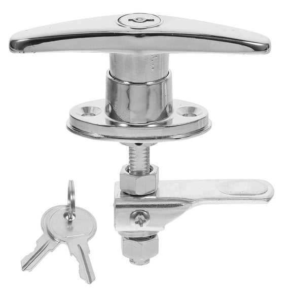Masteelf T Handle Lock for Garage Doors with Keys Lock Set for Barn Gates and Sheds Weatherproof Door Handle Lock Replacement Hardware