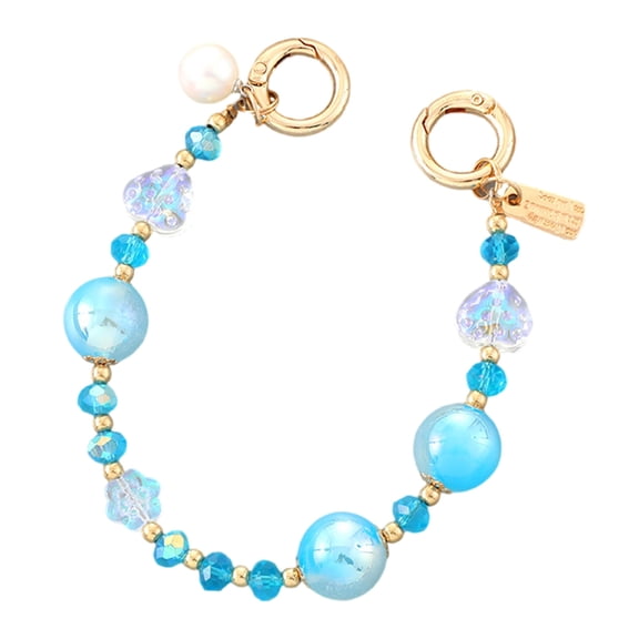 Huhudde Phone Beaded Phone Lanyard Wrist Strap Heart Shaped Beaded Phone Chain Strap for Women
