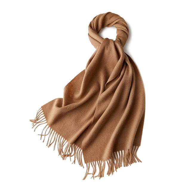 Sonducket Bufanda unisex con flecos Bufanda de tubo cálida y acogedora para invierno Bufandas de punto fino Borla con flecos Accesorios de disfraces marrón