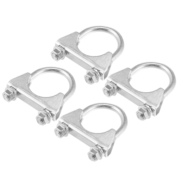 Unique Bargains Round U Bolt Clamp Muffler Exhaust Clamps for Car RV Mild Steel 1.5" ID 38mm 4 Pcs