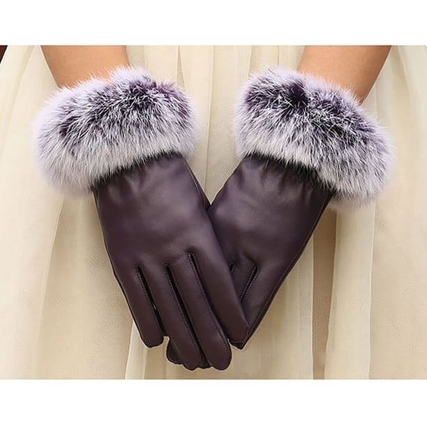 Guantes de Piel para Mujer Xihbxyly Invierno Cálidos con Pantalla