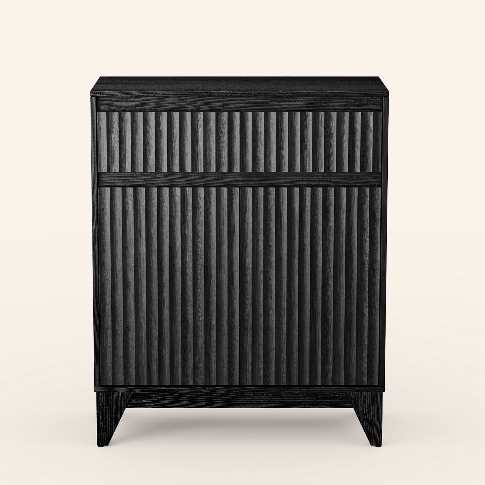 UPGO 38" Tall 2 - Door Accent Cabinet With Adjustable Shelf, Waveform Fluted Panel