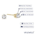 thumbnail image 2 of Vir Jewels 1/4 CTTW Diamond Stud Earrings 14K Yellow Gold Screw Backs Round 4 Prong Basket, 2 of 3