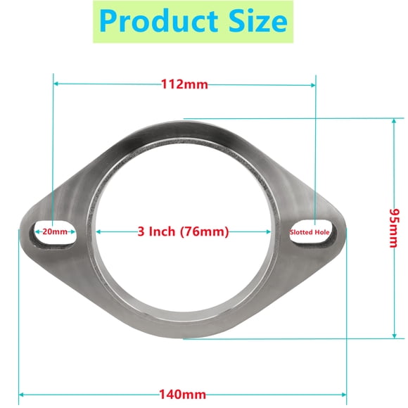 Bolt exhaust flange connection kit, flange and gasket exhaust turbine downpipe joint