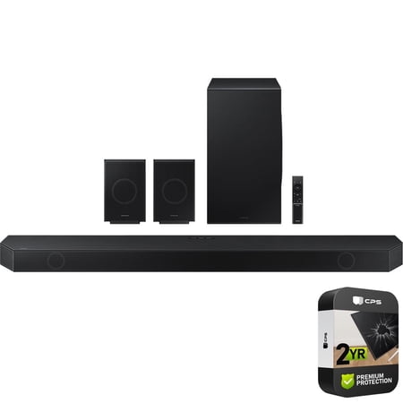 SAMSUNG HW-Q990D Q-Series 11.1.4 ch. Wireless Dolby Soundbar with Q-Symphony (2024) (Renewed) Bundle with 2 Year Enhanced Protection Pack