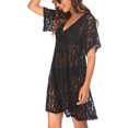 thumbnail image 3 of Inevnen Women's Swimsuit Beach Cover Up Lace Bikini Beachwear Sheer Bathing Suit Coverups, 3 of 5