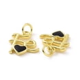 thumbnail image 4 of Rack Plating Brass Enamel Charms with Jump Ring Real 18K golden Plated Word Fe with Heart Mixed color 13.5x12.5x2.5mm Jump Ring: 5x0.8mm, 4 of 4