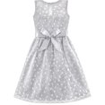 thumbnail image 3 of Flower Girl Dress Lace Sequin Flare Gray Wedding Party 5, 3 of 6