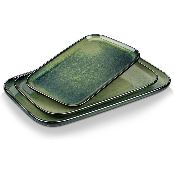 vancasso Stern, Serving Platters Set of 3, Rectangular Stoneware Plates