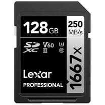 Lexar Professional - Flash memory card - 128 GB - Video Class V60 / UHS-II U3 / Class10 - 1667x - SDXC UHS-II