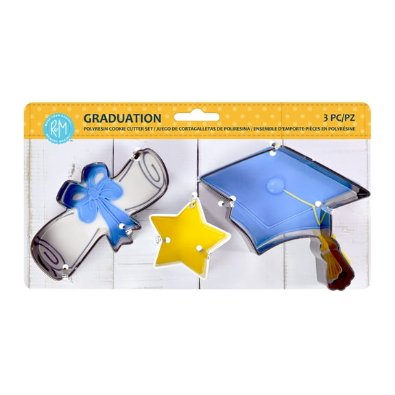 R&M International Graduation 3 Piece Cookie Cutter Set