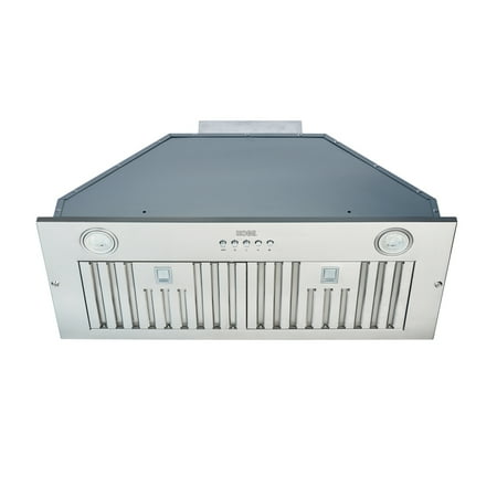 KOBE INX2930SQBF-500-1 Brillia 30-inch Built-In/ Insert Range Hood, 3-Speed, 550 CFM, LED Lights, Include both Baffle Filters and Aluminum Mesh Filters