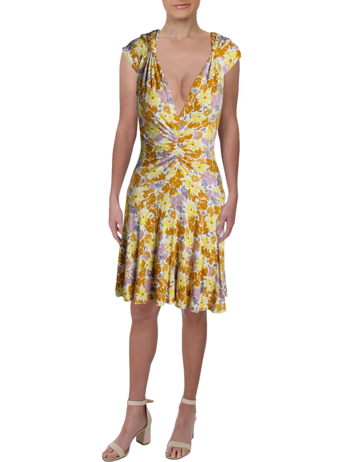 Heart Floral Ruched Mini Dress Ivory 