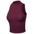thumbnail image 1 of FashionOutfit Women's Solid Sleeveless Mock Neck Short Tank Top, 1 of 1