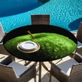 thumbnail image 6 of Light Green Fruit Round Tablecloth, Fitted Table Cover with Elastic for 36"-44" Round Tables, Modern Minimalist Decor Black Background Table Cloth Outdoor Indoor Dinning Party Waterproof Tablecloths, 6 of 7